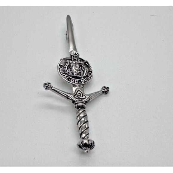 APS Scotland MacLachlan Clan Crest Kilt Pin Lion Head Crown Sword Creag An Tuirc - Picture 3 of 10